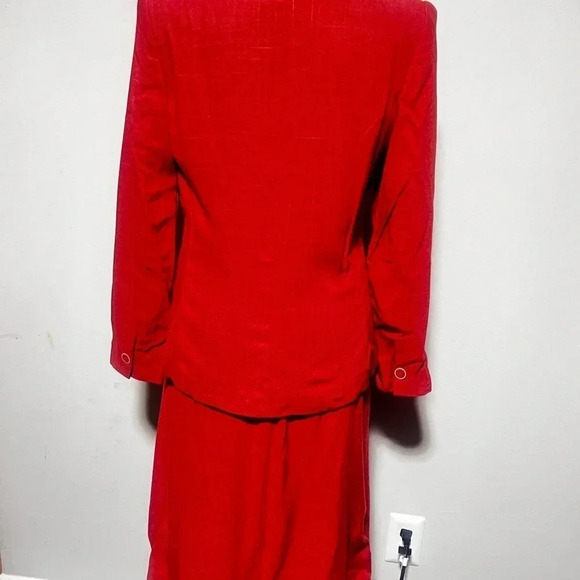 Vintage Diane Von Furstenberg Double Asymmetrical Button Orange Two Piece Suit - Picture 6 of 15